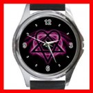 Pink Heartagram Hobby Fun Metal Wrist Watch Unisex 028