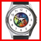 Pentagram Pentacle Rainbow Round Metal Wrist Watch Unisex 037