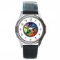 Pentagram Pentacle Rainbow Round Metal Wrist Watch Unisex 037