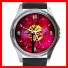 Red Sunset Tree Round Metal Wrist Watch Unisex 040