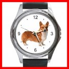 Welsh Corgi Dog Pet Animal Round Metal Wrist Watch Unisex 058