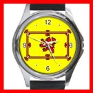 Old Scottish Rampant Lion Flag Round Metal Wrist Watch Unisex 065