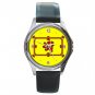 Old Scottish Rampant Lion Flag Round Metal Wrist Watch Unisex 065