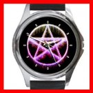 Wicca Pentagram Hobby Fun Round Metal Wrist Watch Unisex 069