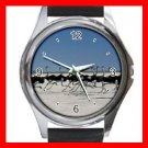 Ostriches Troops Birds Round Metal Wrist Watch Unisex 071