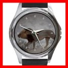 Lion Hunting Animal Round Metal Wrist Watch Unisex 078