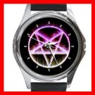 Wicca Pentagram Pentacle Round Metal Wrist Watch Unisex 099