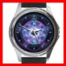 Wicca Pentagram Pentacle Round Metal Wrist Watch Unisex 100