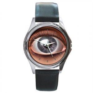 Horror Stare Eye Round Metal Wrist Watch Unisex 110