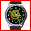 Cute SMILE Face Smiley Round Metal Wrist Watch Unisex 113
