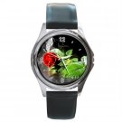 Red Rose Flower Round Metal Wrist Watch Unisex 116