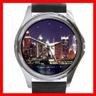 New York City Night Skyline Round Metal Wrist Watch Unisex 126