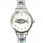 Christian Jesus Fish Round Charm Wrist Watch New!!!