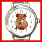 Cute Guinea Pig Round Charm Wrist Watch Animal Fun Gift