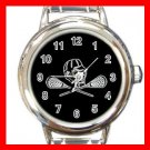 Lacrosse Sticks Round Charm Wrist Watch Sport Game Fun