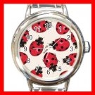 Ladybugs Bugs Insects Italian Round Charm Watch New
