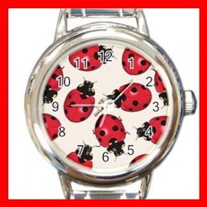 Ladybugs Bugs Insects Italian Round Charm Watch New