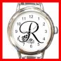 MONOGRAM "R" Round Charm Wrist Watch Alphabet Letter