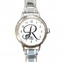 MONOGRAM "R" Round Charm Wrist Watch Alphabet Letter