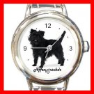 Cute Affenpinscher Pet Dog Animal  Round Italian Charm Wrist Watch