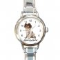 Cute English Toy Spaniel Pet Dog Animal Round Italian Charm Wrist Watch