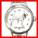 Cute Fox Terrier Pet Dog Animal Round Italian Charm Wrist Watch