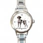 Cute German Shorthair Pointer Pet Dog Animal Round Italian Charm Wrist Watch
