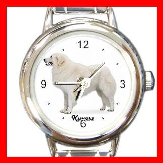 Cute kuvasz Pet Dog Animal Round Italian Charm Wrist Watch