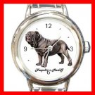 Cute Neopolitan Mastiff Pet Dog Animal Round Italian Charm Wrist Watch