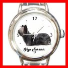 Cute Skye Terrier Pet Dog Animal Round Italian Charm Wrist Watch 505