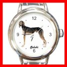 Cute Saluki Pet Dog Animal Round Italian Charm Wrist Watch 508