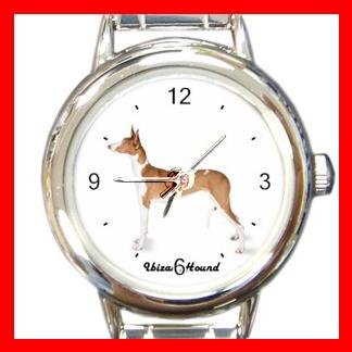 Cute Ibizan Hound Pet Dog Animal Round Italian Charm Wrist Watch 512