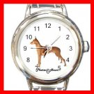 Cute Pharaoh Hound Pet Dog Animal Round Italian Charm Wrist Watch 518