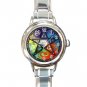 Wicca Pentagram Pentacle Round Italian Charm Wrist Watch 521