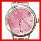 BREAST CANCER Health Round Italian Charm Wrist Watch 536