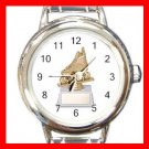 Roller Hockey Trophy Sports Round Italian Charm Wrist Watch 544