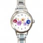 Colorful Daisy Flowers Round Italian Charm Wrist Watch 547