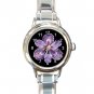 Tiger Iris Flowers Round Italian Charm Wrist Watch 551