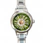 Whirligig Daisy Flowers Round Italian Charm Wrist Watch 552