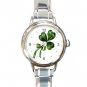 CELTIC IRISH SHAMROCK Round Italian Charm Wrist Watch 554
