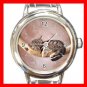 Kitten Sleeping Cat Pet Animals Hobby Round Italian Charm Wrist Watch 564