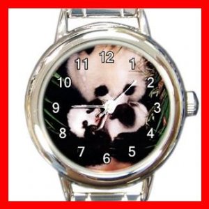 Panda Animals Hobby Round Italian Charm Wrist Watch 565