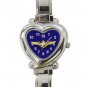 Blue Naval Aviator Wings Amy Heart Italian Charm Wrist Watch 152