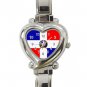 New Dominican Republic Flag Nation Patriotic Heart Italian Charm Wrist Watch 162