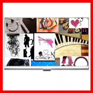 Music Is Life Fun Hobby Business Credit Card Case 45