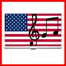 American Flag Music Notes Hobby Business Credit Card Case 69