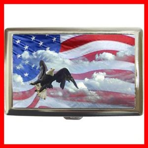 AMERICAN FLAG EAGLE Hobby Cigarette Money Case 041