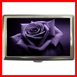 Purple Rose Flowers Hobby Cigarette Money Case 045