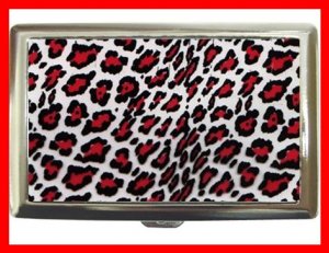 Red Leopard Skin Print Hobby Cigarette Money Case 062