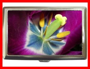 Purple Wave Flower Hobby Cigarette Money Case 068